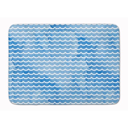 Carolines Treasures Beach Watercolor Waves Machine Washable Memory Foam Mat BB7531RUG
